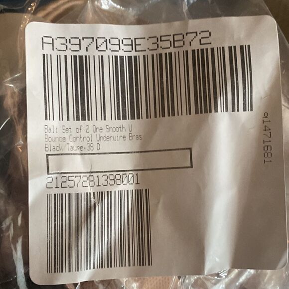 Bali NWT One Smooth U Underwire Bra Full Coverage Bra Black/Taupe Set of 2 - 38D - Picture 8 of 9